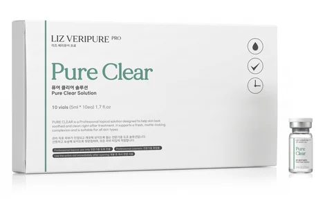 Pure Clear Solution — carton and vial, rendering
