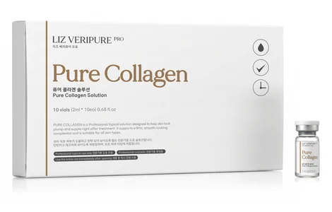 Pure Collagen Solution — carton and vial, rendering
