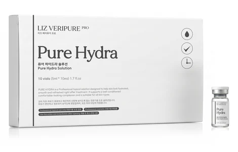 Pure Hydra Solution — carton and vial, rendering